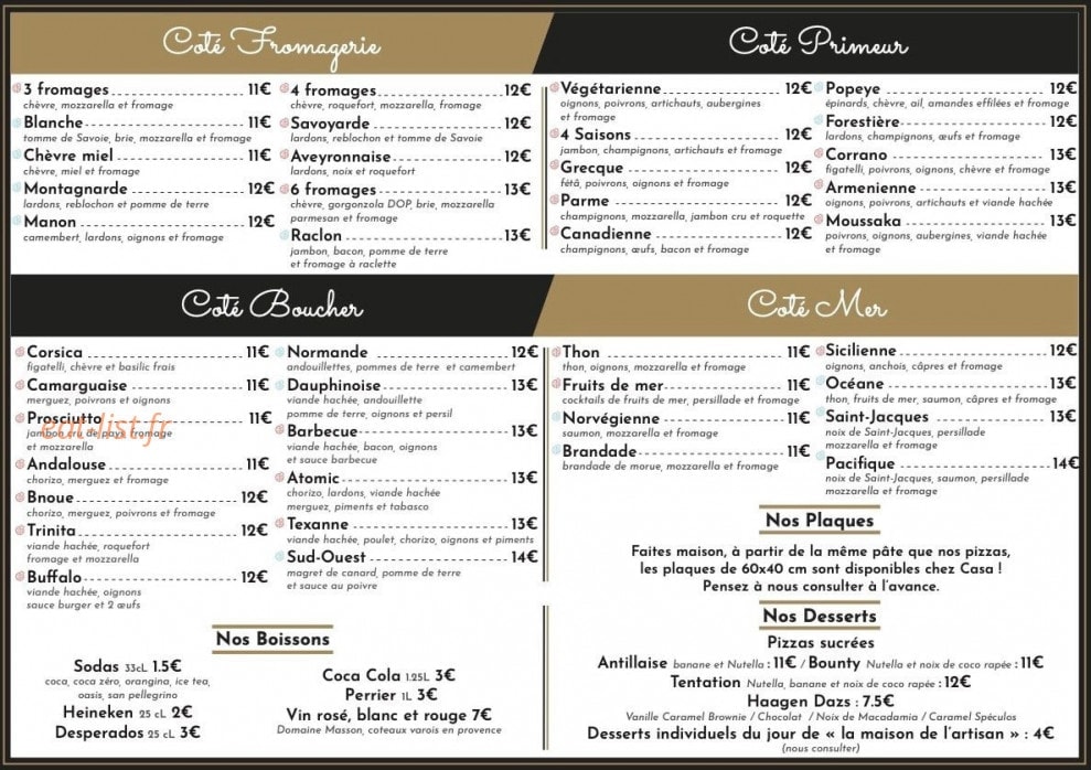 Casa Della Pizza — carte page 3