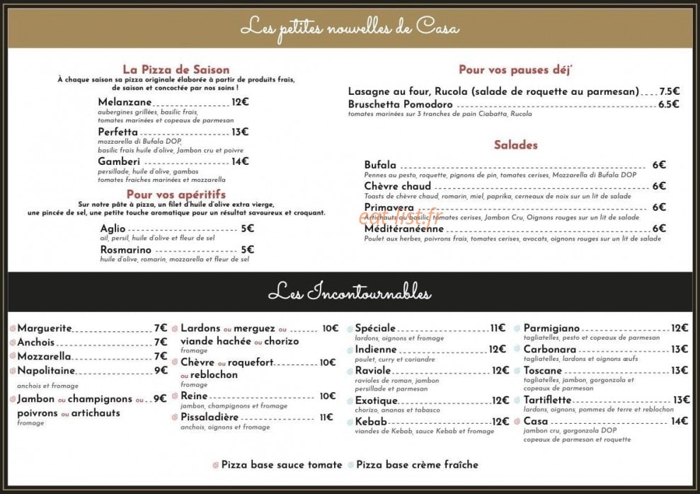 Casa Della Pizza — carte page 2