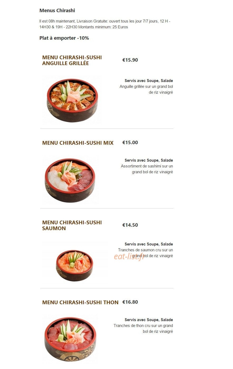 Garden Sushi — carte page 10