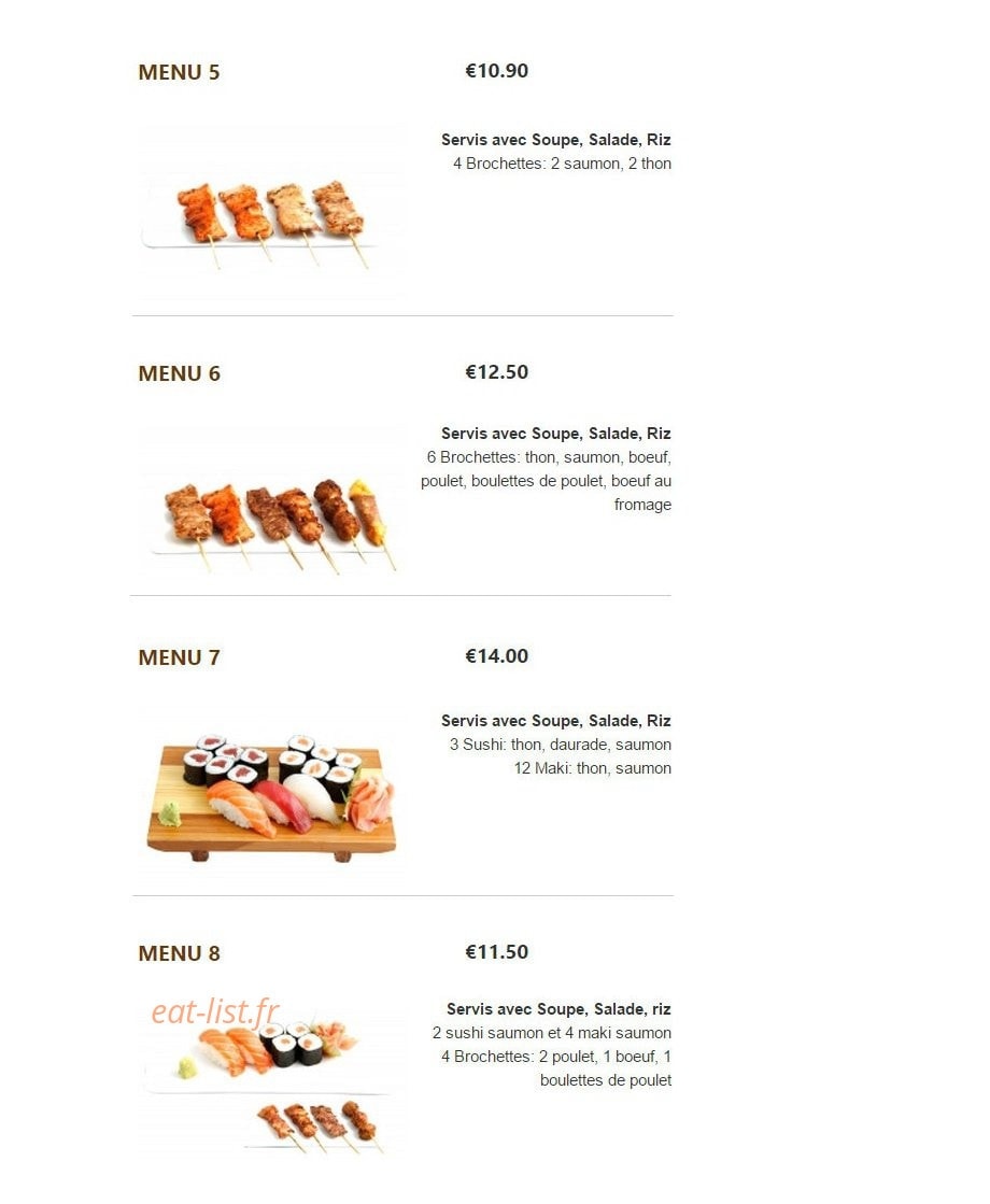 Garden Sushi — carte page 4