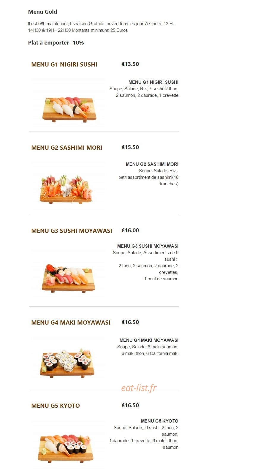 Garden Sushi — carte page 12
