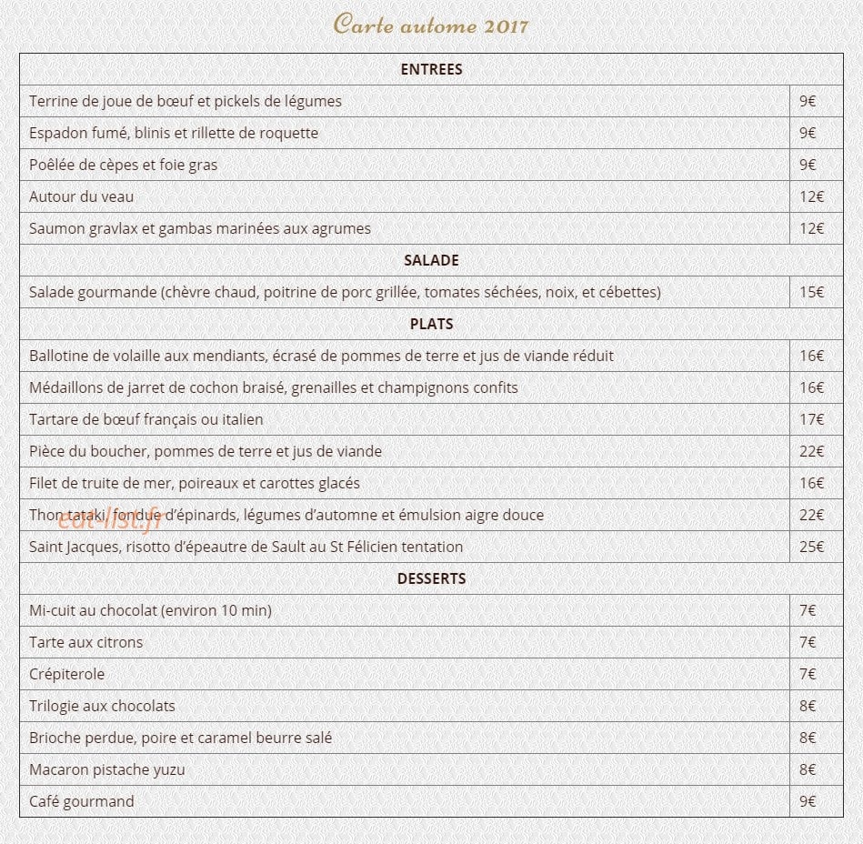 L'instant Gourmand — carte page 5