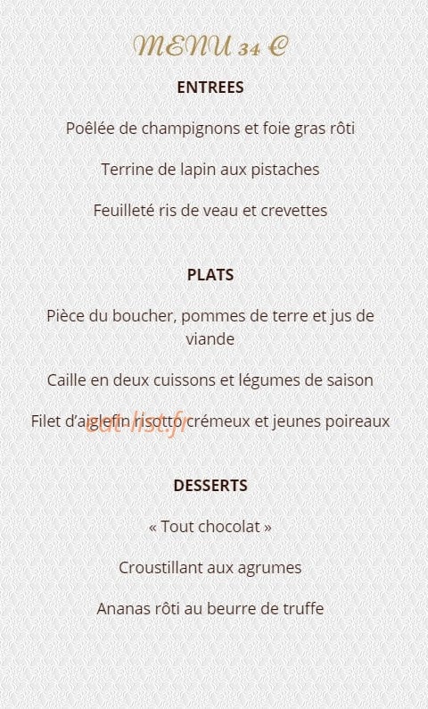 L'instant Gourmand — carte page 2