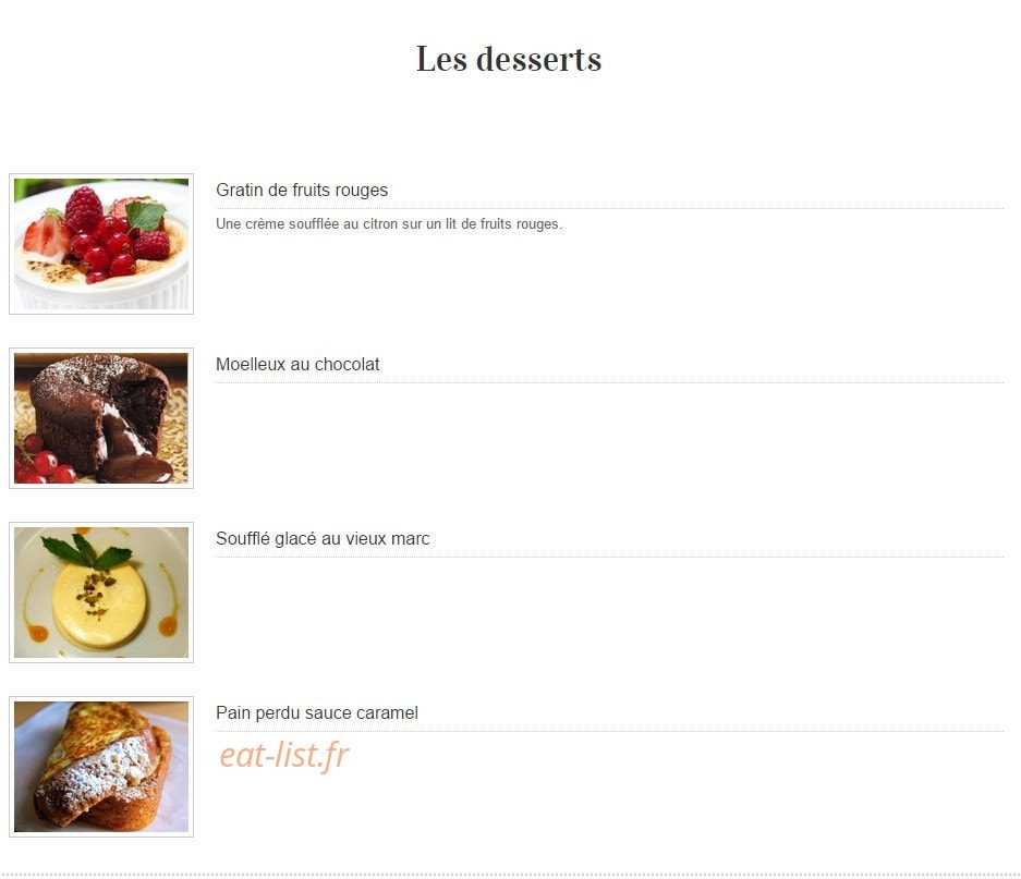 La Cuisine du Marché — carte page 4