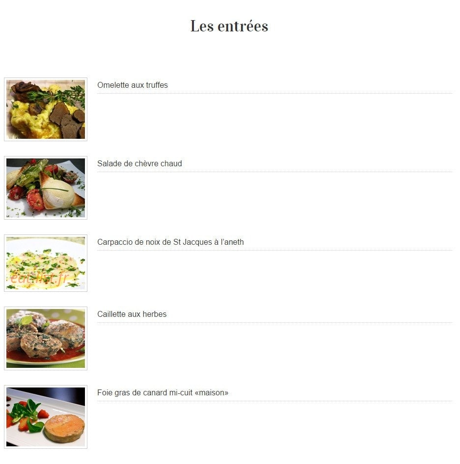 La Cuisine du Marché — carte page 1