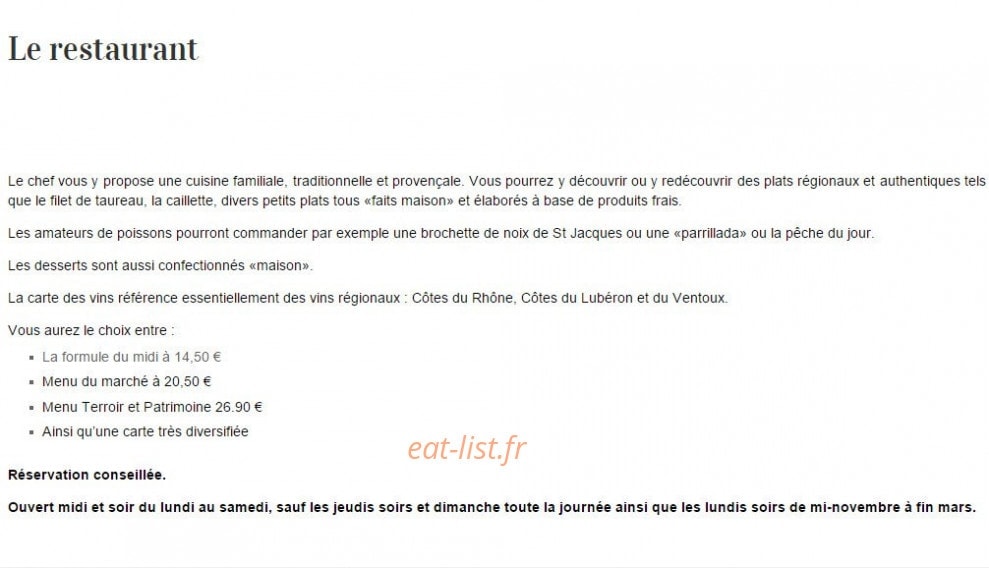 La Cuisine du Marché — carte page 5