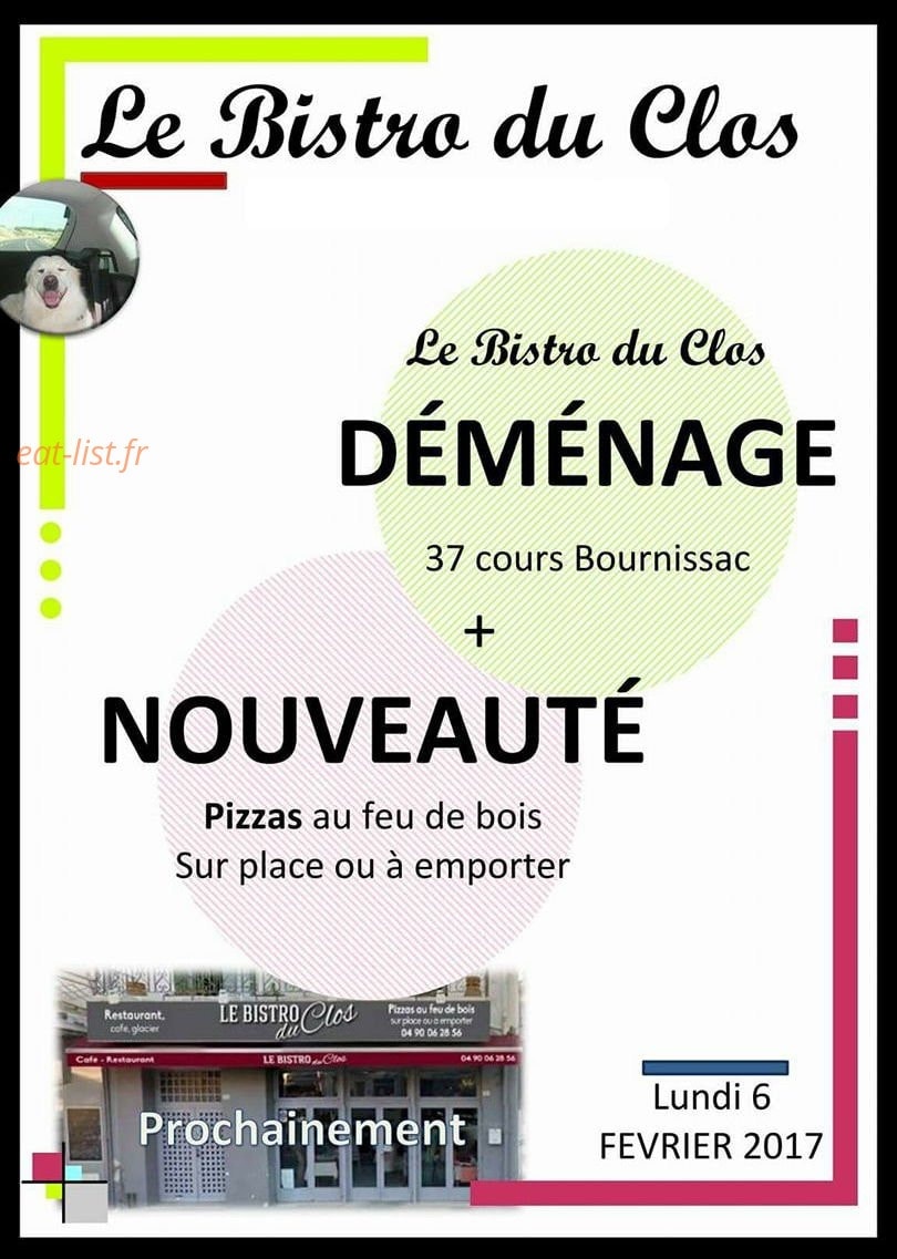 Le Bistro Du Clos — carte page 1