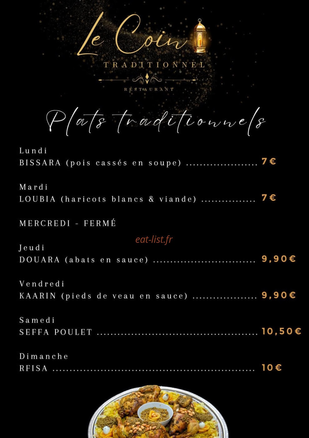 Le Coin Traditionnel — carte page 1