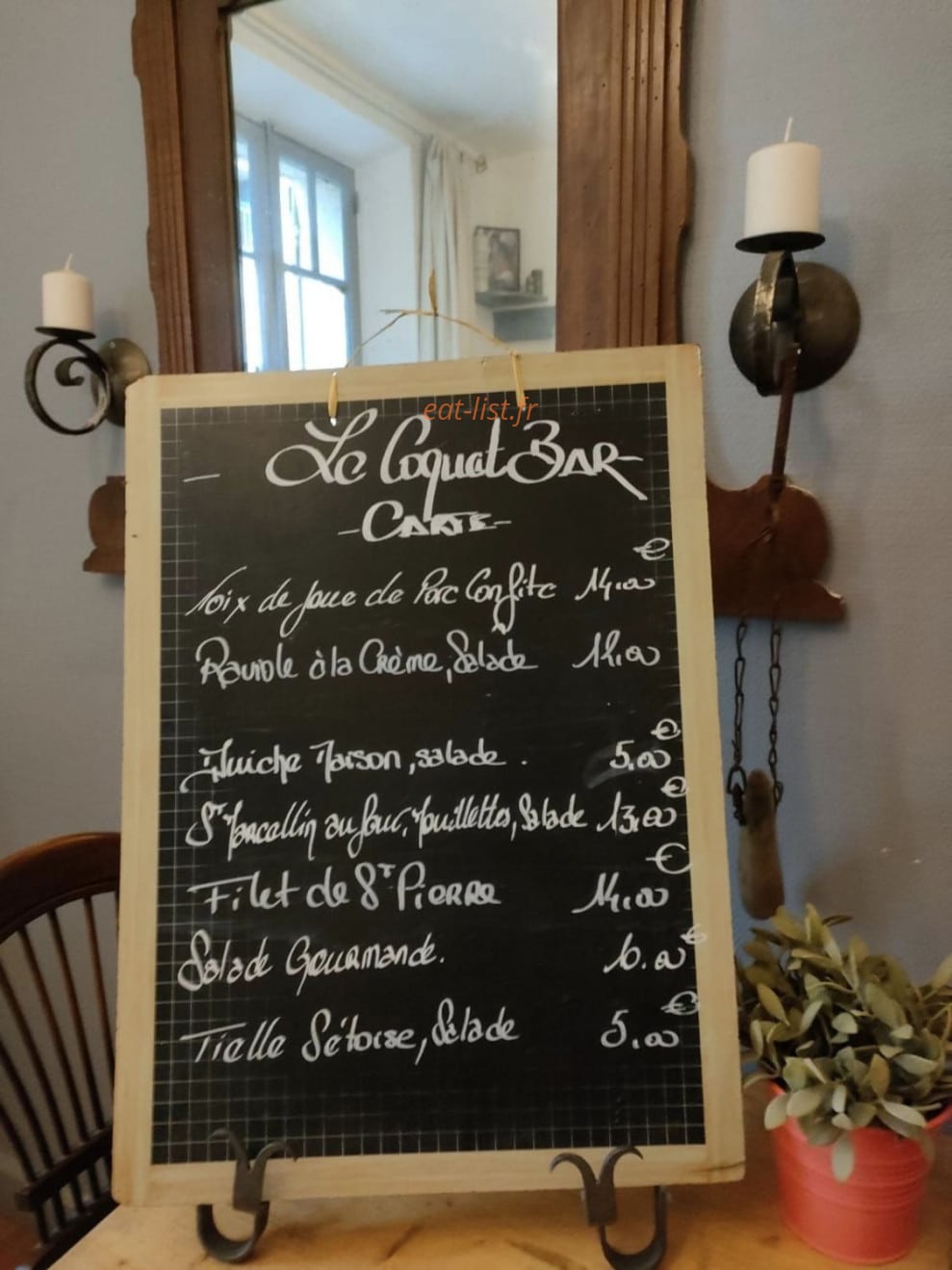 Le Coquet Bar — carte page 1