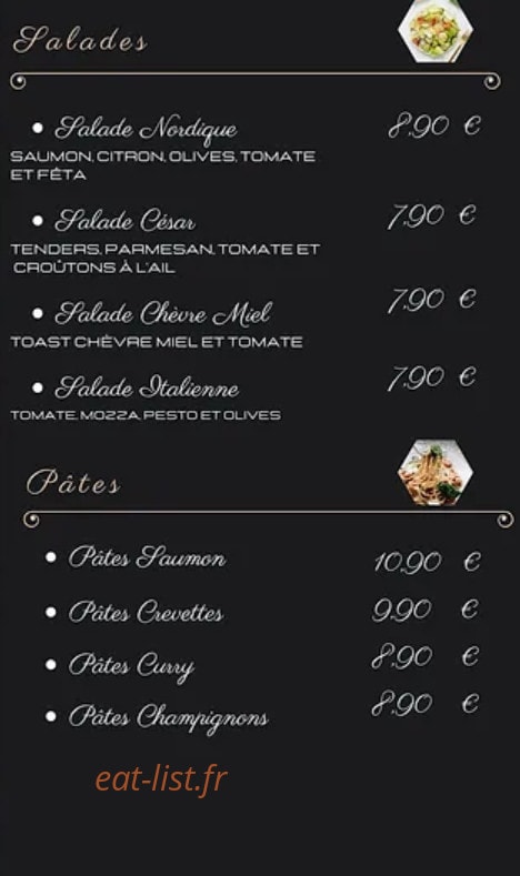 Le Gourmet — carte page 1
