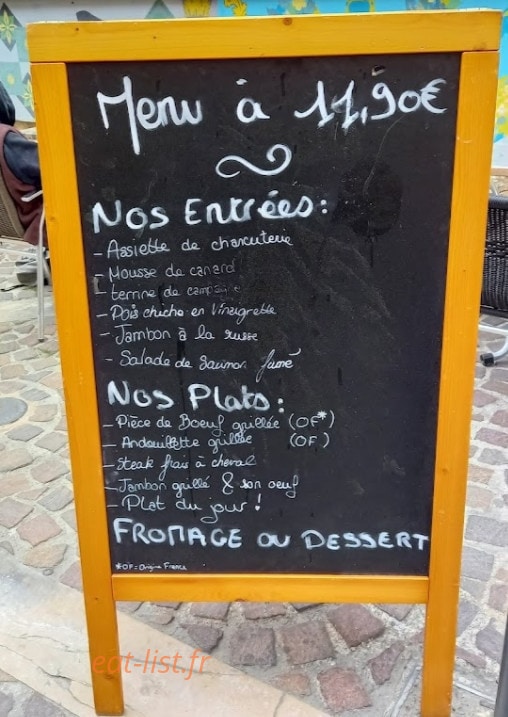 Ô Bistrot Des Halles — carte page 1