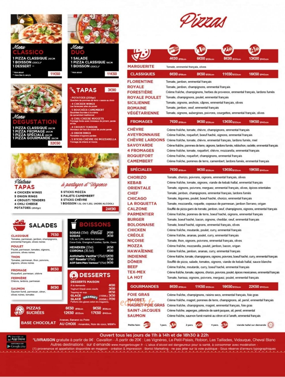 Pizza Bonici — carte page 1