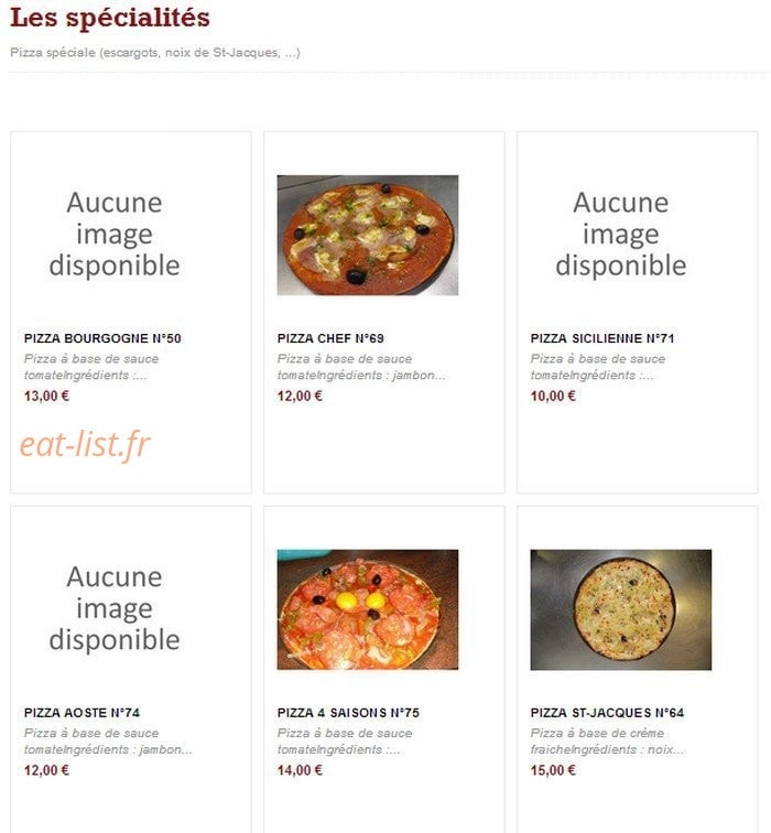 Pizza de la gare — carte page 10