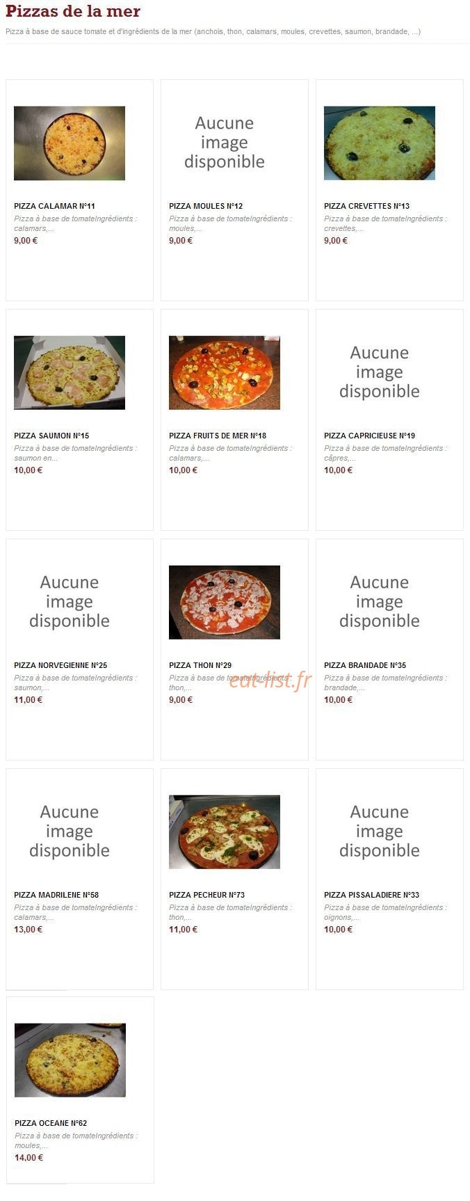 Pizza de la gare — carte page 8