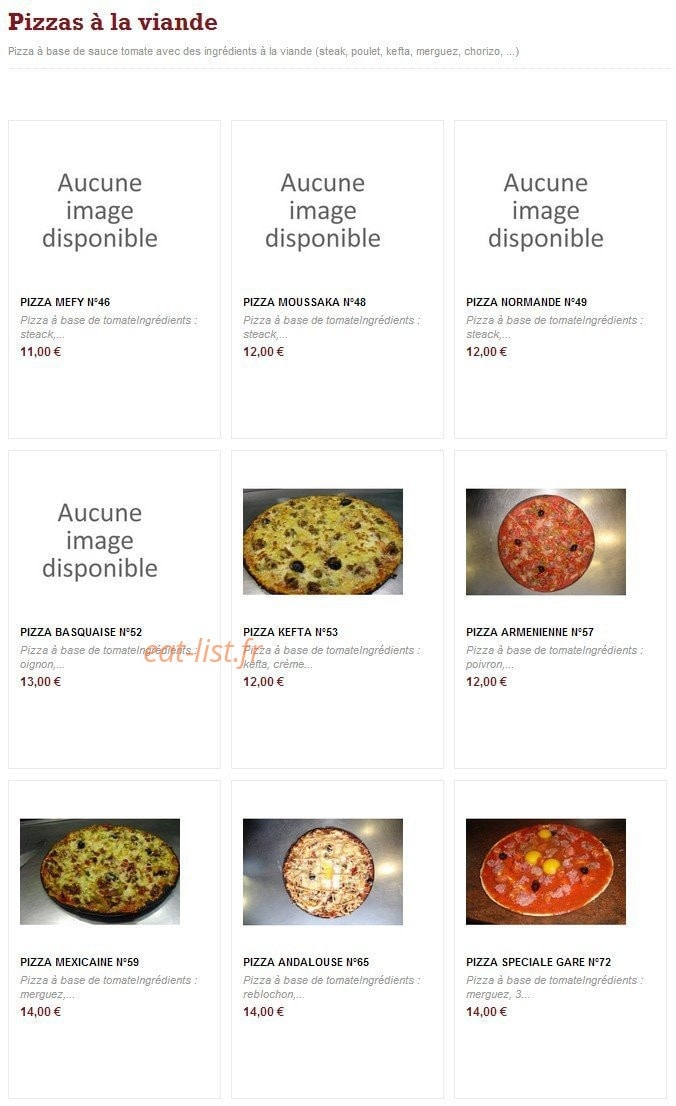 Pizza de la gare — carte page 9