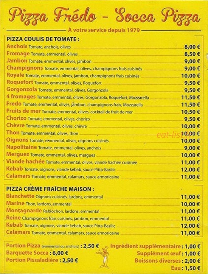Pizza Fredo — carte page 2