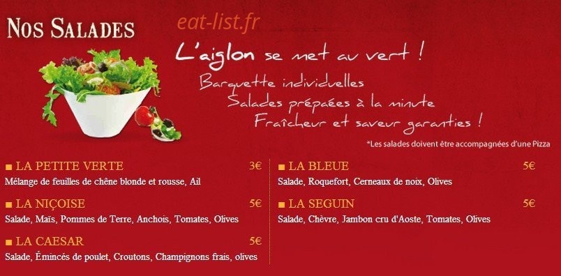 Pizza L' Aiglon — carte page 4
