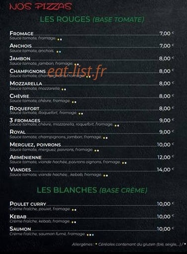 Pizza's station — carte page 2
