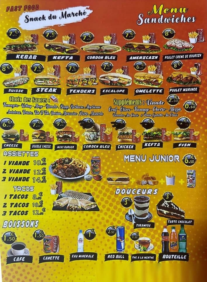 Snack du marché — carte page 1
