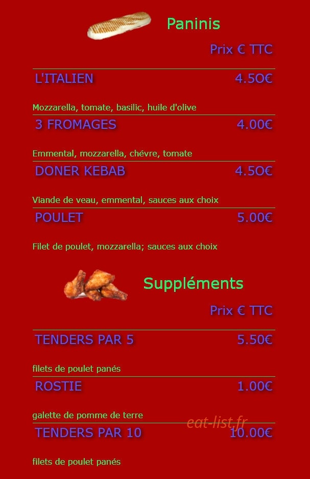 Sports Bar — carte page 3