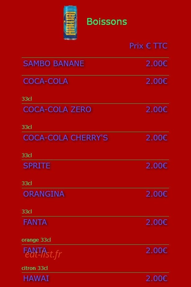 Sports Bar — carte page 6