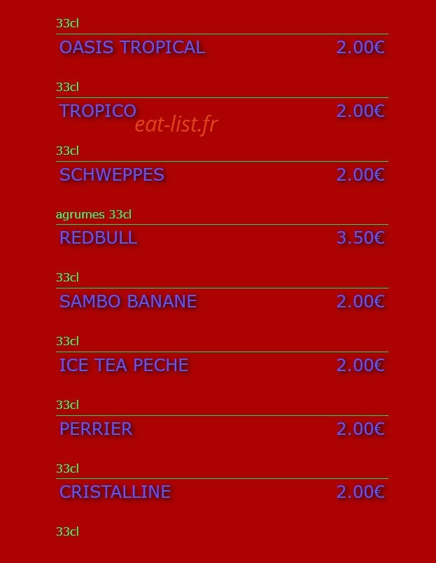 Sports Bar — carte page 7