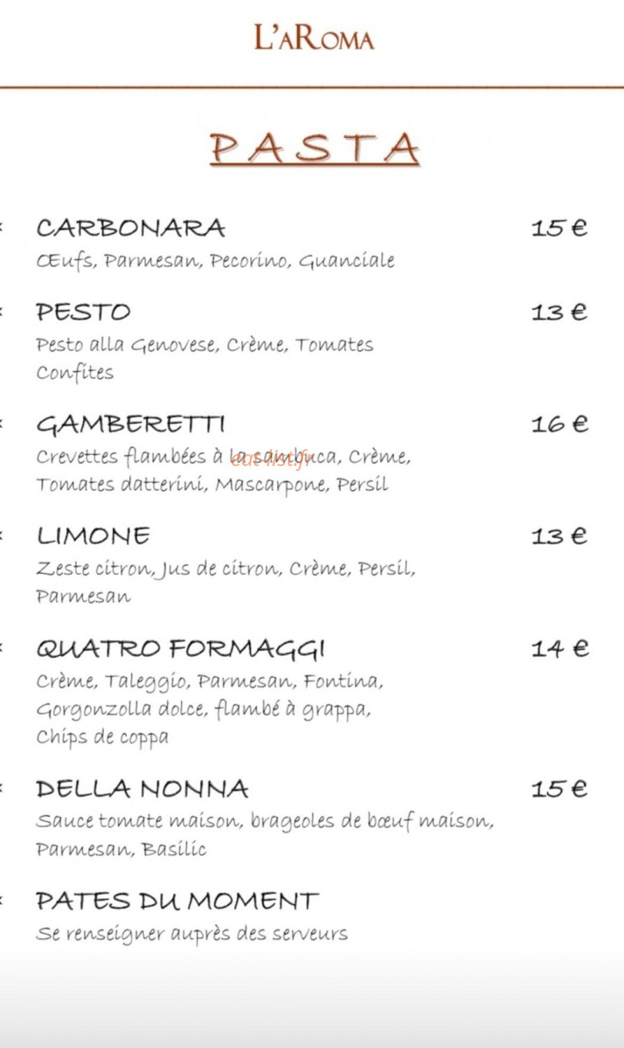 L'aroma — carte page 3