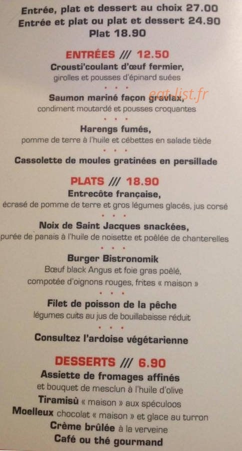 Le bistrOnomik — carte page 1