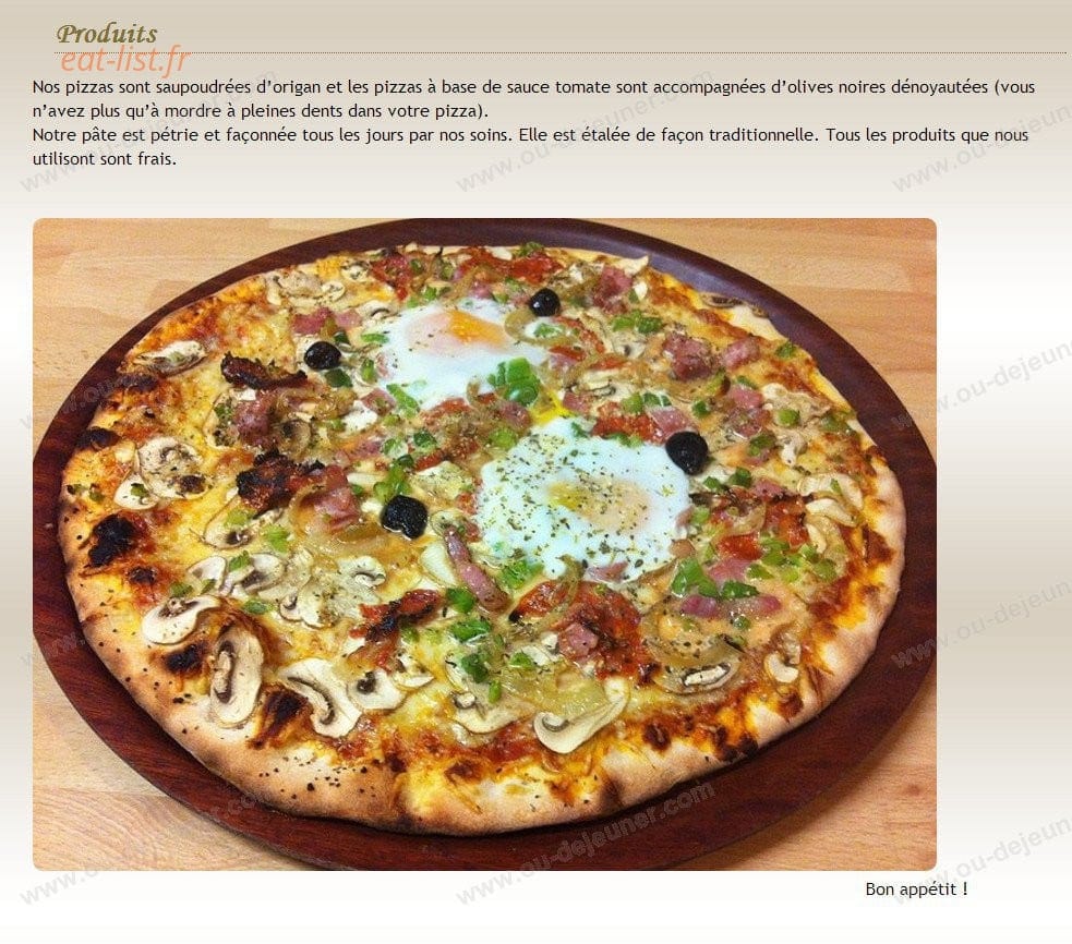 Carte et menu de Au Paradizzio Pizzas à Entraigues sur la Sorgue — Les produits