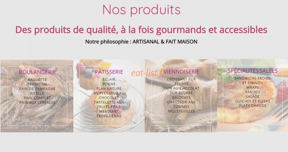 Carte et menu de Autant de Pains à Entraigues sur la Sorgue — Les produits