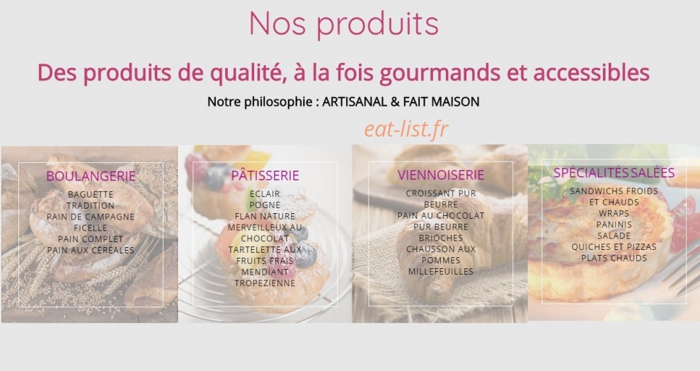 Carte et menu de Autant de Pains à Entraigues sur la Sorgue — Les produits