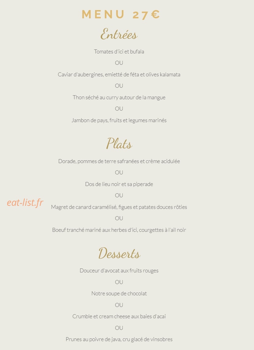 La Table de M's — carte page 2