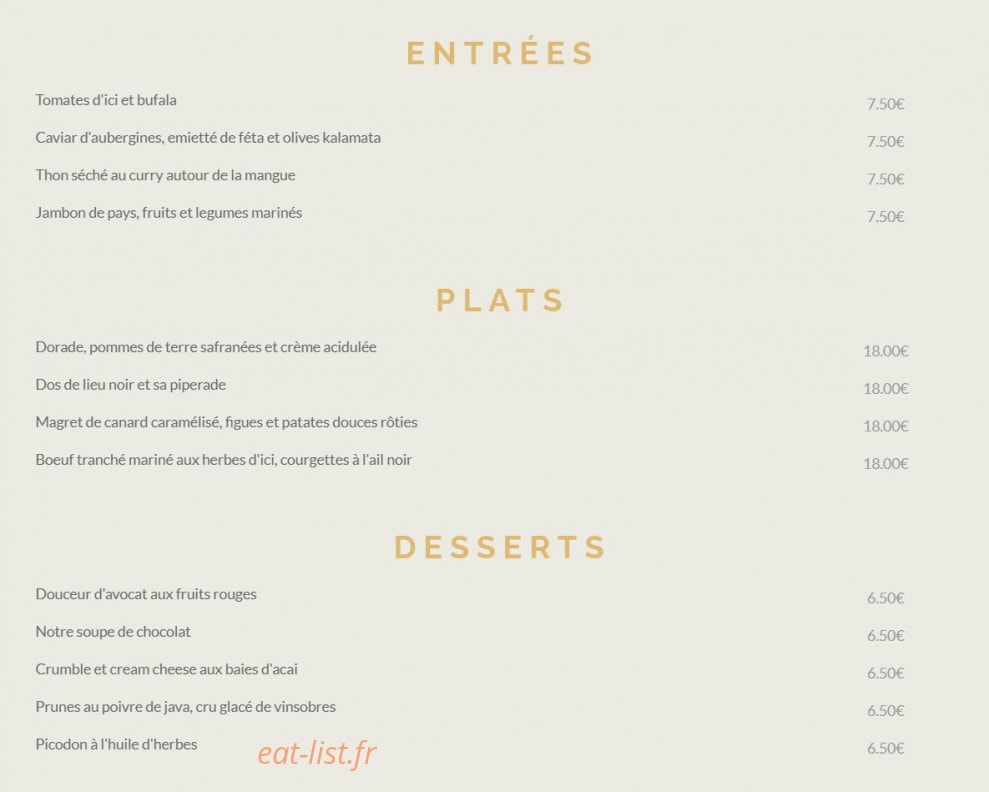 La Table de M's — carte page 1