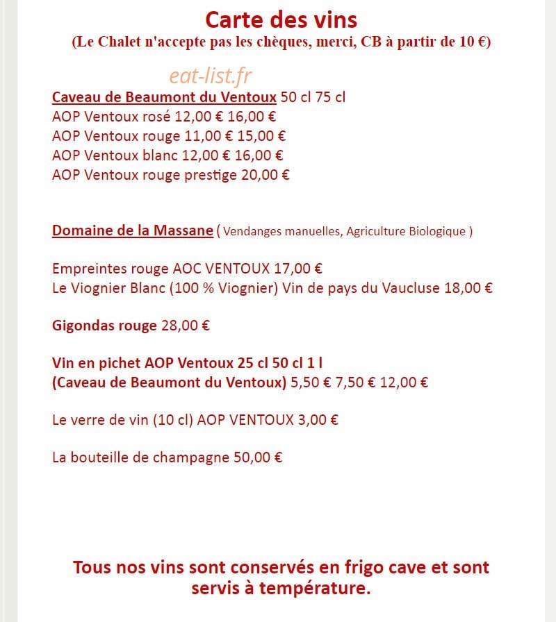 Le Chalet Liotard — carte page 4