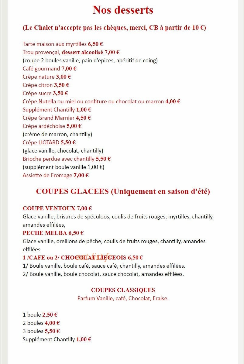 Le Chalet Liotard — carte page 3
