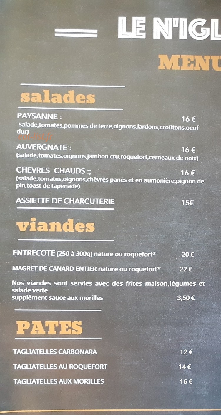 Le N'Igloo — carte page 1