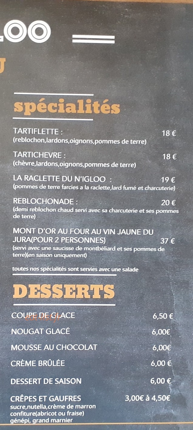 Le N'Igloo — carte page 2