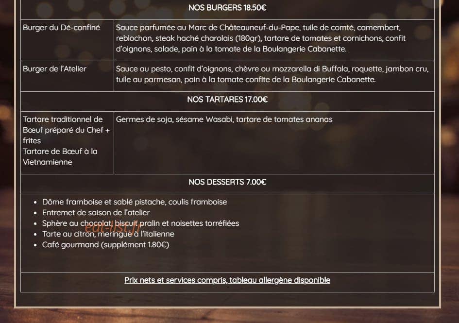 L'atelier de la Ferme — carte page 4