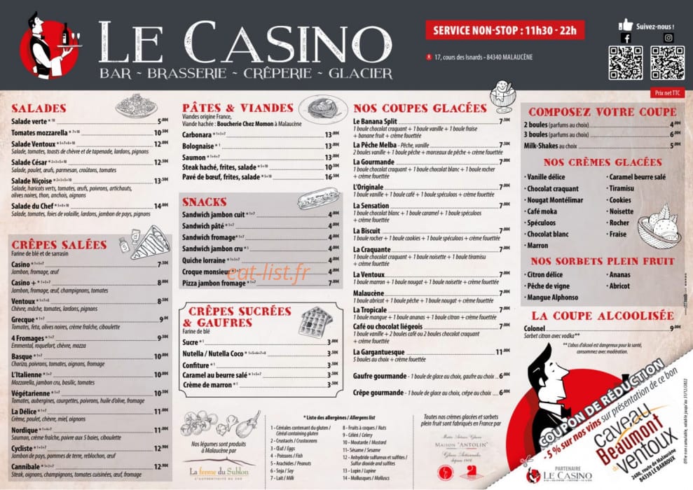 Le Casino — carte page 1