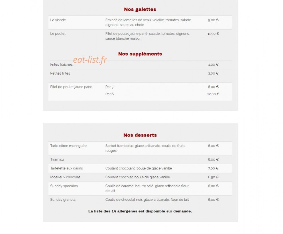 Le Petit Paradis — carte page 3