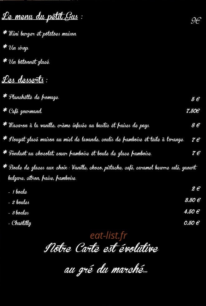 Le Petit Gus — carte page 2