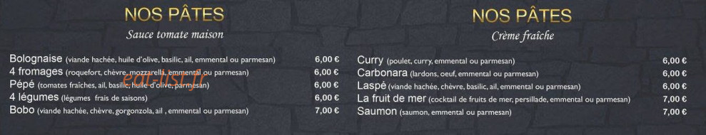 Pasta'Pizz — carte page 3