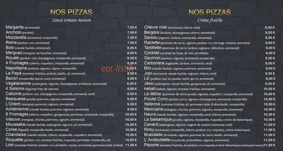 Pasta'Pizz — carte page 2
