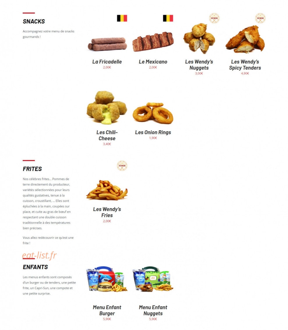 Wendy's Diner — carte page 2
