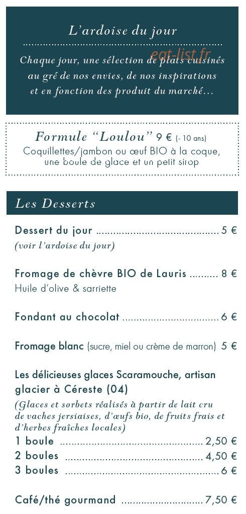 Bistrot Jeannette — carte page 2