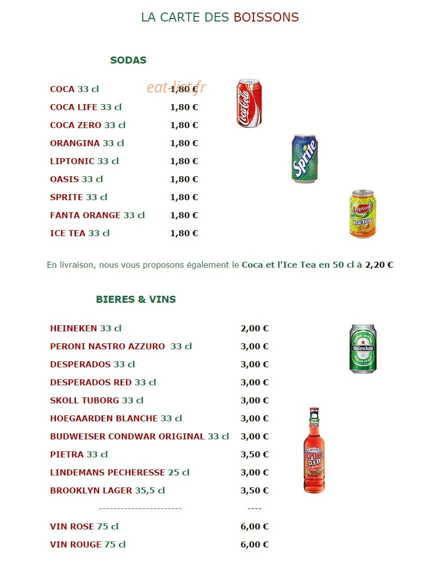 Pizza chez Wilfrid — carte page 2
