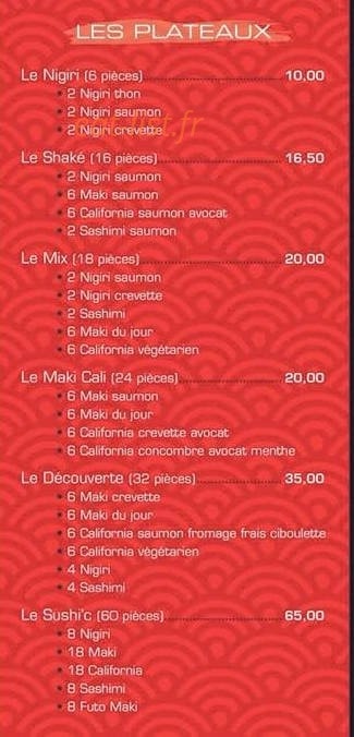 Sushi'C — carte page 3