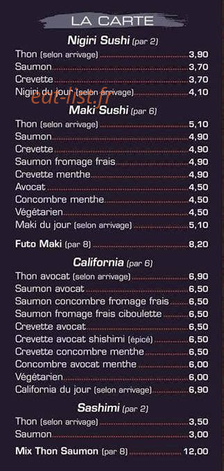 Sushi'C — carte page 2