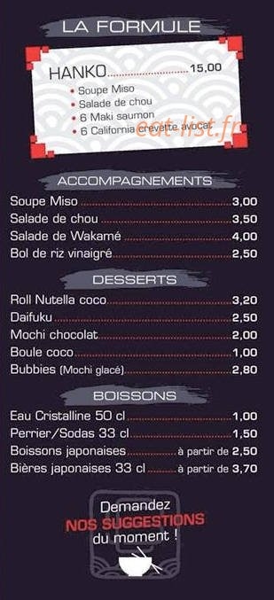 Sushi'C — carte page 4