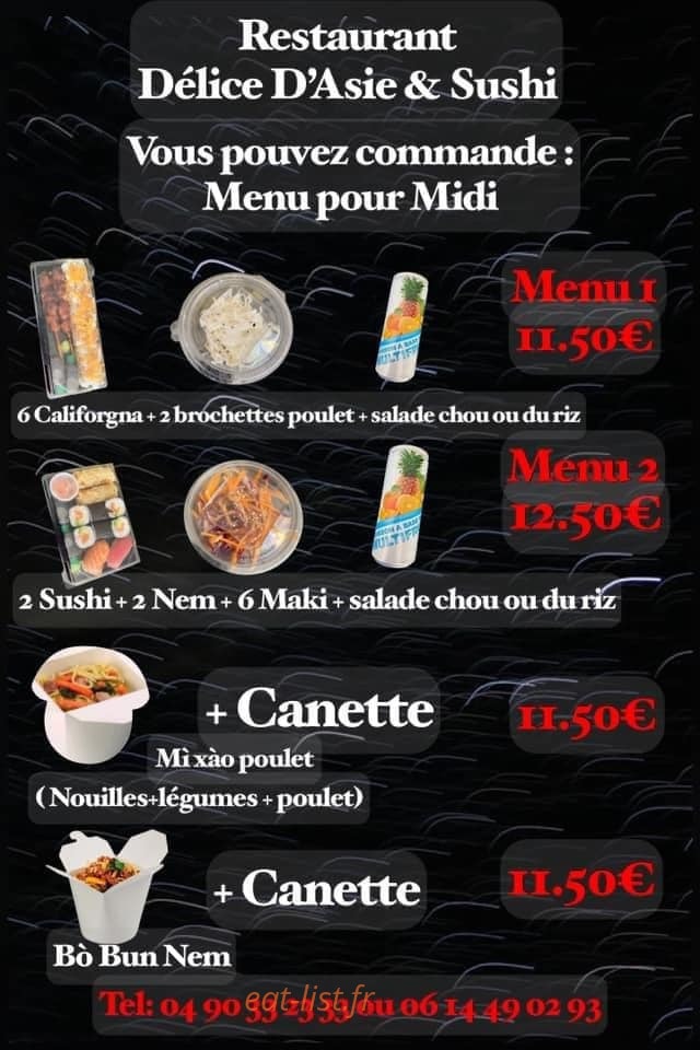 Délice D'asie et Beda Pizza — carte page 3
